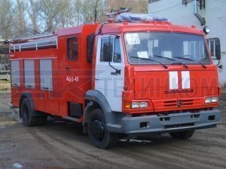 Автоцистерна пожарная АЦ-3-40 на шасси КАМАЗ 4308 сдвоенная кабина объемом 3000 литров ПСЦ ТЕХИНКОМ